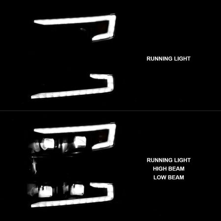 ANZO 19 - 22 Chevrolet Silverado 1500 LED Proj HL w/Lgt Bar SwBk Seq. Blk w/In. Light - Passenger Side - CPC Performance