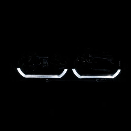ANZO 1988 - 1998 Chevrolet C1500 Crystal Headlights Black w/ Low - Brow - CPC Performance