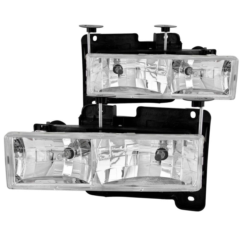 ANZO 1988 - 1998 Chevrolet C1500 Crystal Headlights Chrome - CPC Performance
