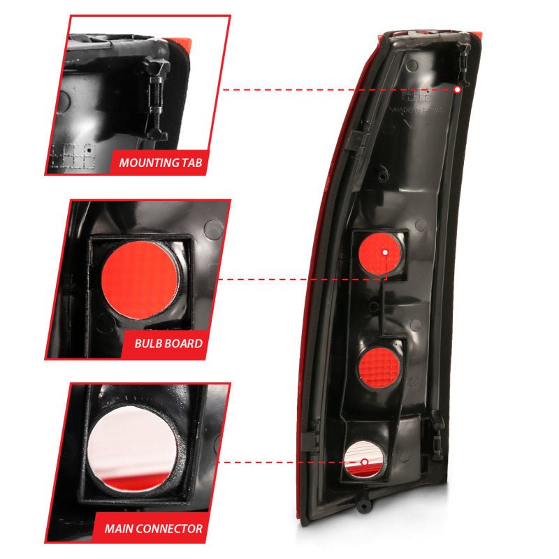 ANZO 1988 - 1999 Chevy C1500 Taillight Red/Clear Lens (OE Replacement) - CPC Performance