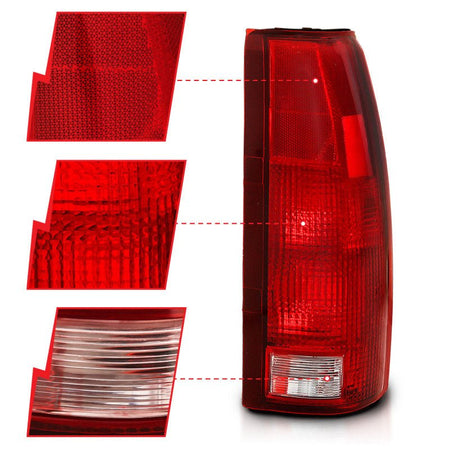 ANZO 1988 - 1999 Chevy C1500 Taillight Red/Clear Lens (OE Replacement) - CPC Performance