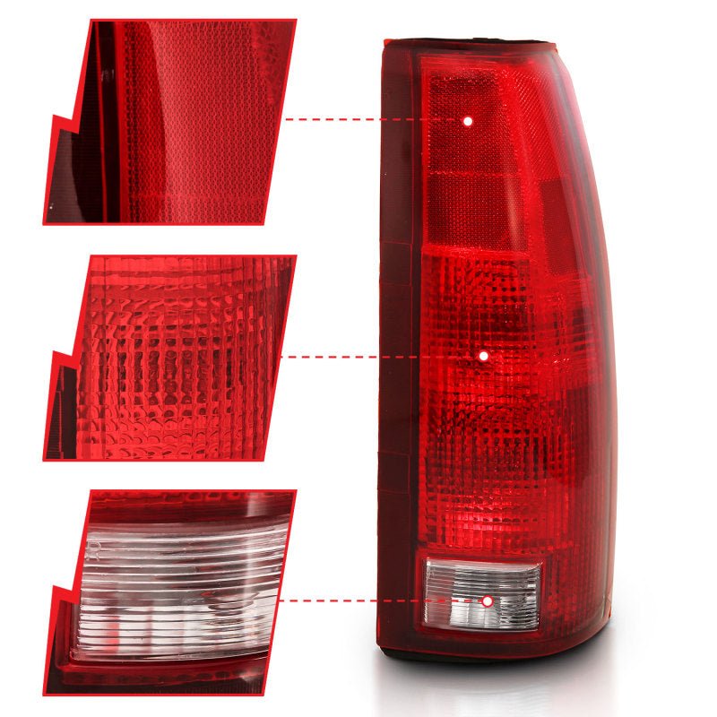 ANZO 1988 - 1999 Chevy C1500 Taillight Red/Clear Lens w/ Circuit Board(OE Replacement) - CPC Performance