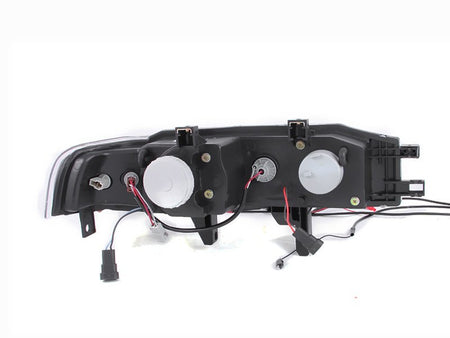 ANZO 1990 - 1993 Honda Accord Projector Headlights w/ Halo Black 1pc - CPC Performance