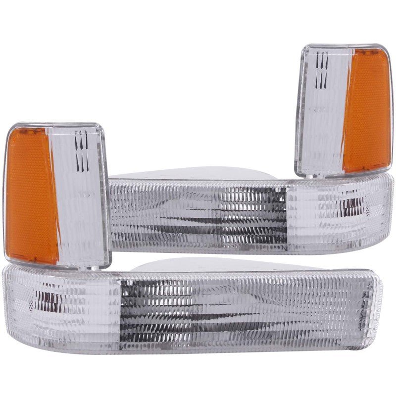 ANZO 1991 - 1996 Dodge Dakota Euro Parking Lights Chrome w/ Amber Reflector - CPC Performance