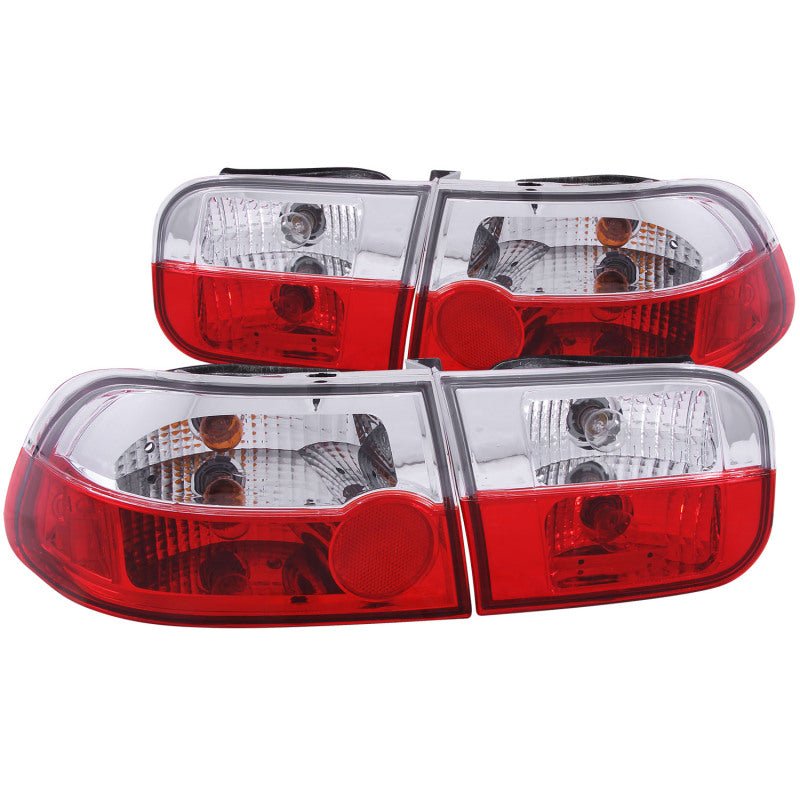 ANZO 1992 - 1995 Honda Civic Taillights Red/Clear - CPC Performance