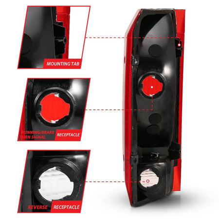 ANZO 1992 - 1996 Ford Bronco Taillight Red/Clear Lens (OE Replacement) - CPC Performance