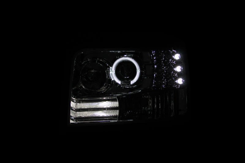 ANZO 1992 - 1996 Ford F - 150 Projector Headlights w/ Halo Chrome w/ Side Markers and Parking Lights - CPC Performance