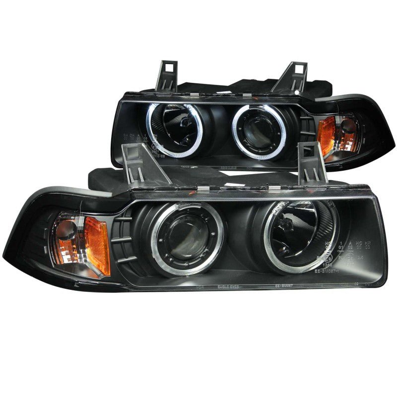 ANZO 1992 - 1998 BMW 3 Series E36 Projector Headlights w/ Halo Black (CCFL) G2 - CPC Performance