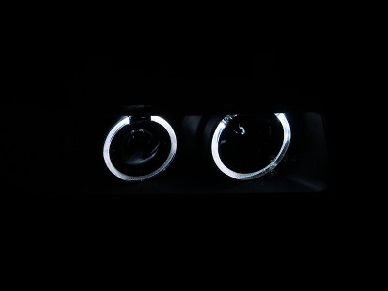 ANZO 1992 - 1998 BMW 3 Series E36 Projector Headlights w/ Halo Black G2 1 pc - CPC Performance