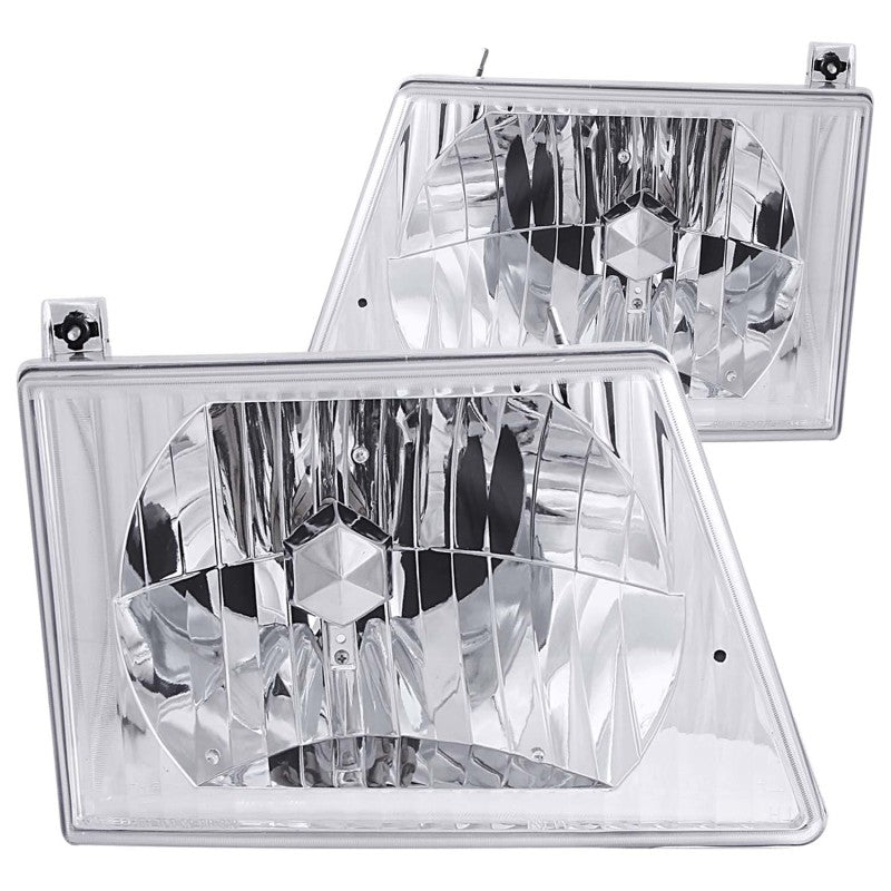 ANZO 1992 - 2006 Ford Econoline Crystal Headlights Chrome - CPC Performance