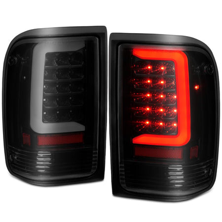 ANZO 1993 - 1997 Ford Ranger LED Tail Lights w/ Light Bar Black Housing Smoked Lens - CPC Performance