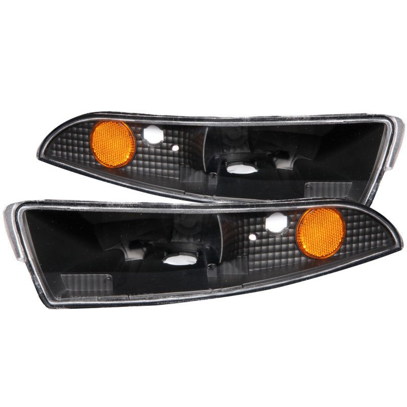 ANZO 1993 - 2002 Chevrolet Camaro Euro Parking Lights Black w/ Amber Reflector - CPC Performance