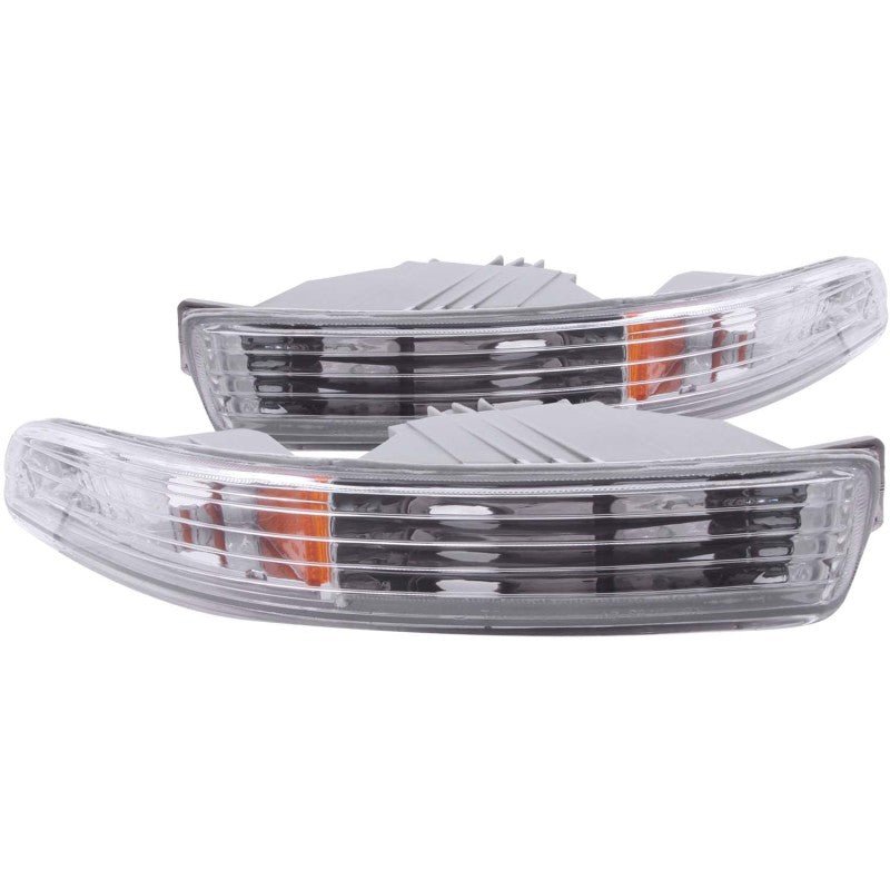 ANZO 1994 - 1997 Acura Integra Euro Parking Lights Chrome w/ Amber Reflector - CPC Performance