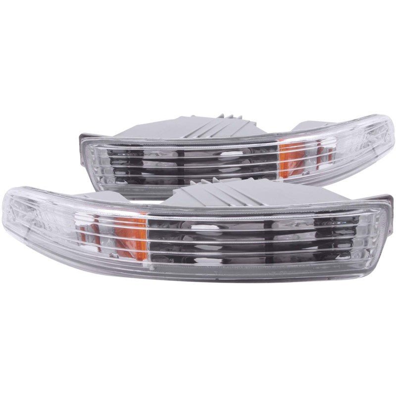 ANZO 1994 - 1997 Acura Integra Euro Parking Lights Chrome w/ Amber Reflector - CPC Performance