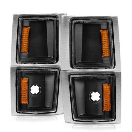 ANZO 1994 - 1998 Chevrolet Blazer Corner Lights Black Housing Clear Lens w/ Amber Reflector - CPC Performance