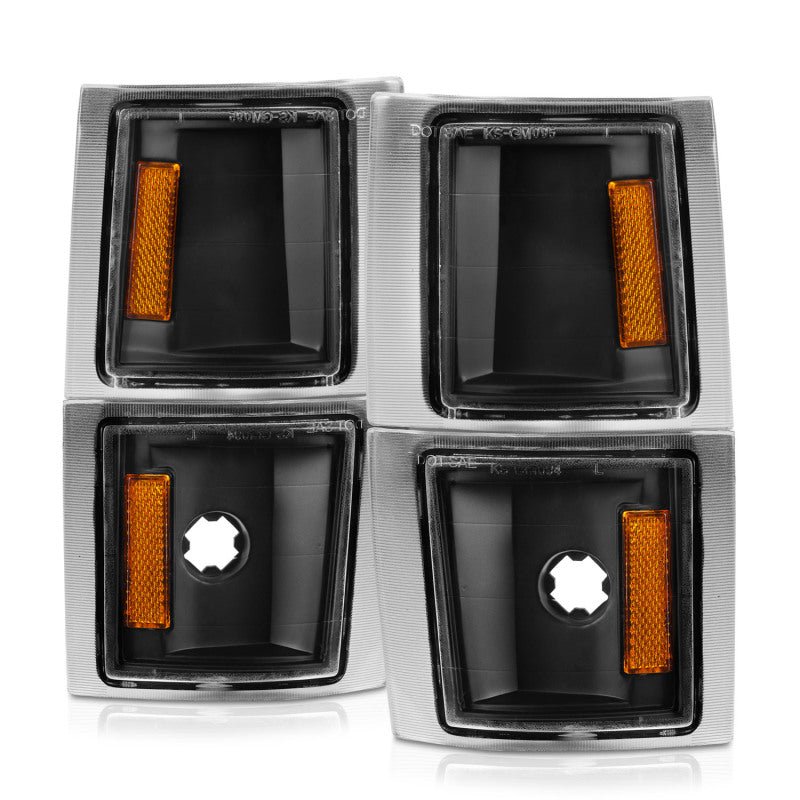 ANZO 1994 - 1998 Chevrolet Blazer Corner Lights Black Housing Clear Lens w/ Amber Reflector - CPC Performance