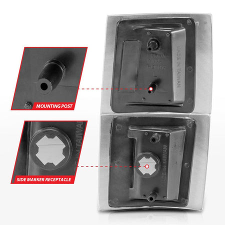 ANZO 1994 - 1998 Chevrolet Blazer Corner Lights Black Housing Clear Lens w/ Amber Reflector - CPC Performance