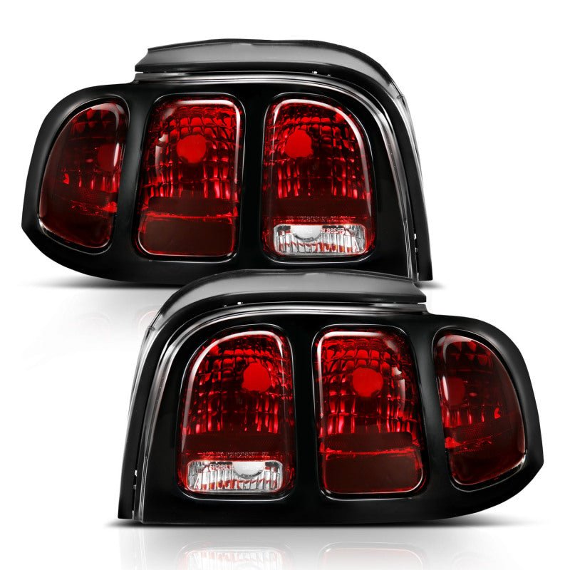 ANZO 1994 - 1998 Ford Mustang Taillight Dark Red Lens (OE Style) - CPC Performance