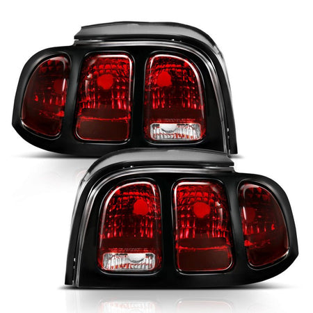 ANZO 1994 - 1998 Ford Mustang Taillight Dark Red Lens (OE Style) - CPC Performance