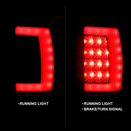 ANZO 1994 - 2001 Dodge Ram 1500 LED Taillights Plank Style Black w/Clear Lens - CPC Performance