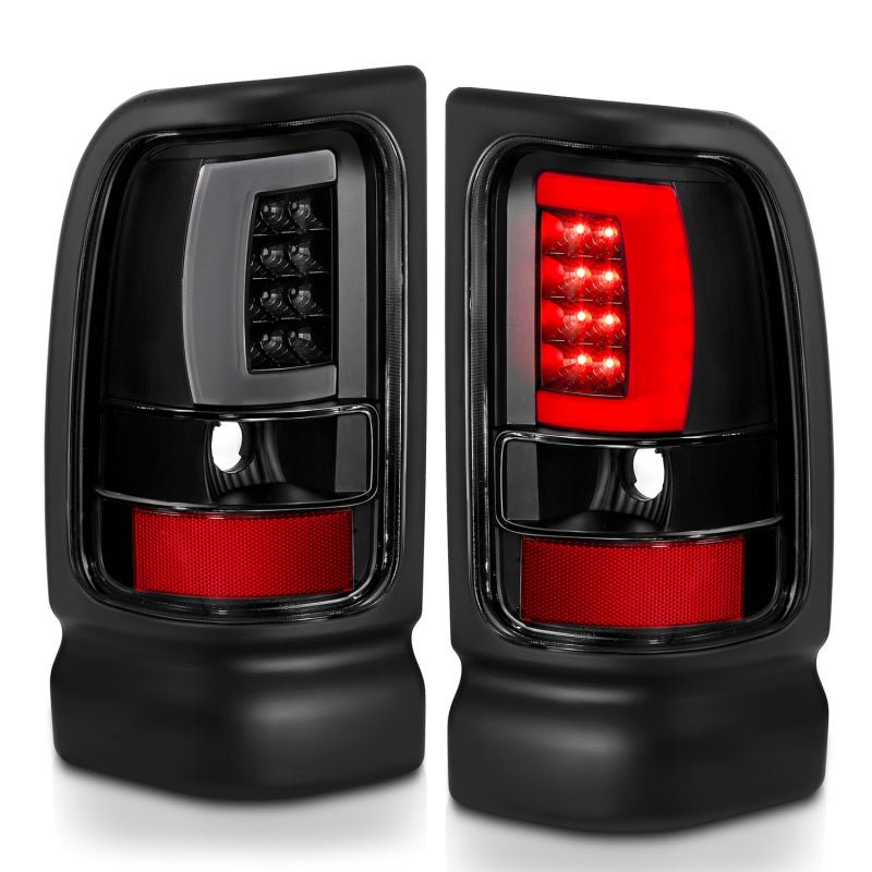 ANZO 1994 - 2001 Dodge Ram 1500 LED Taillights Plank Style Black w/Clear Lens - CPC Performance