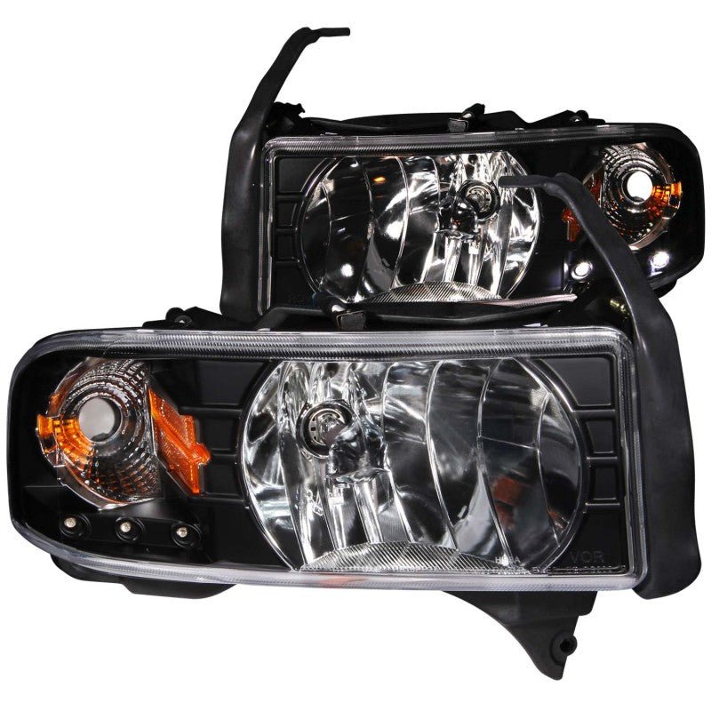 ANZO 1994 - 2001 Dodge Ram Crystal Headlights Black w/ LED - CPC Performance