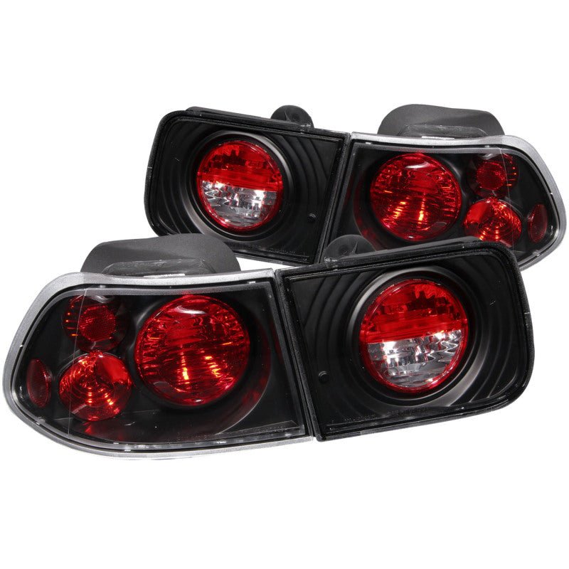 ANZO 1996 - 2000 Honda Civic Coupe Taillights Black - CPC Performance