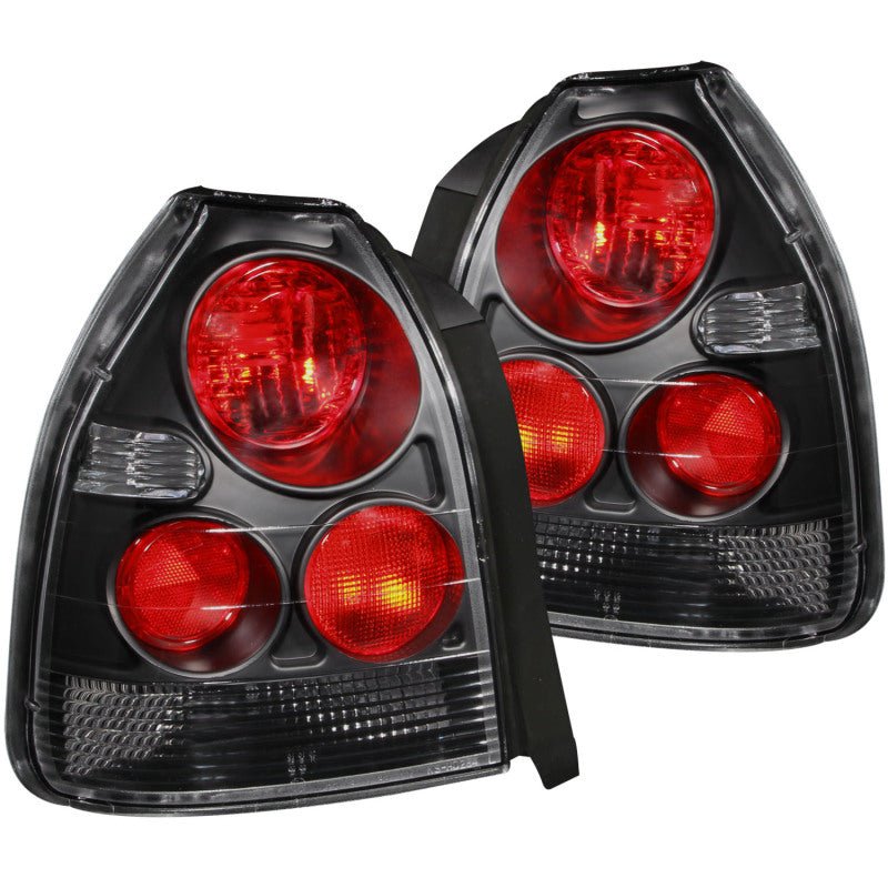 ANZO 1996 - 2000 Honda Civic Taillights Black - CPC Performance