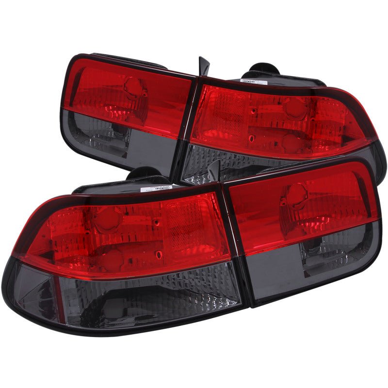 ANZO 1996 - 2000 Honda Civic Taillights Red/Smoke - CPC Performance