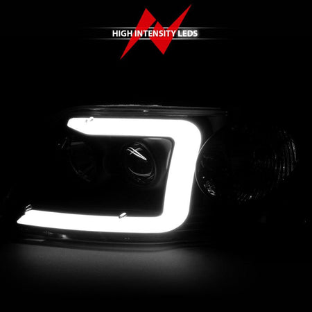 ANZO 1997 - 2003 Ford F - 150 Projector Headlights w/ Light Bar Black Housing - CPC Performance