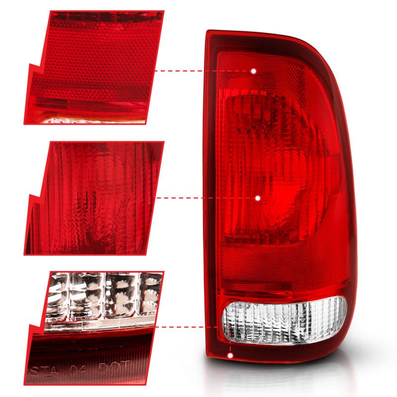 ANZO 1997 - 2003 Ford F - 150 Taillight Red/Clear Lens (OE Replacement) - CPC Performance