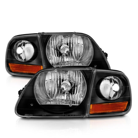 ANZO 1997 - 2003 Ford F150 Crystal Headlight Black w/ Parking Light - CPC Performance