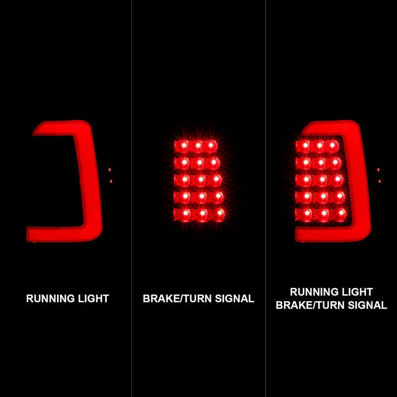 ANZO 1997 - 2004 Dodge Dakota LED Taillights Black Housing Clear Lens Pair - CPC Performance