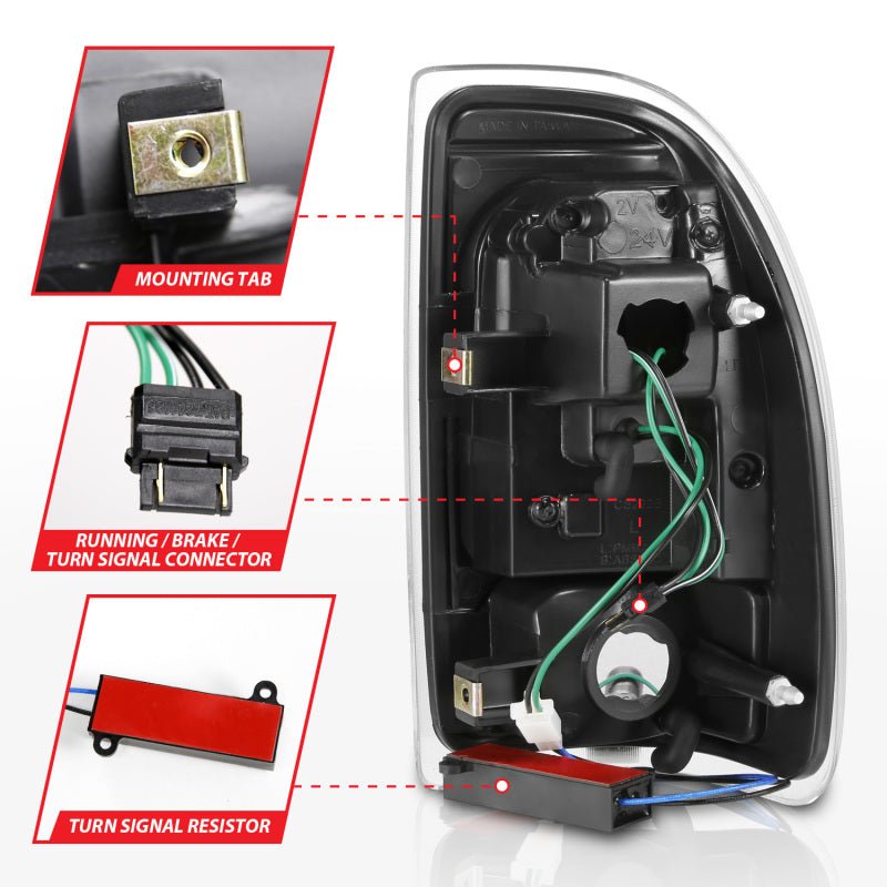 ANZO 1997 - 2004 Dodge Dakota LED Taillights Black Housing Clear Lens Pair - CPC Performance