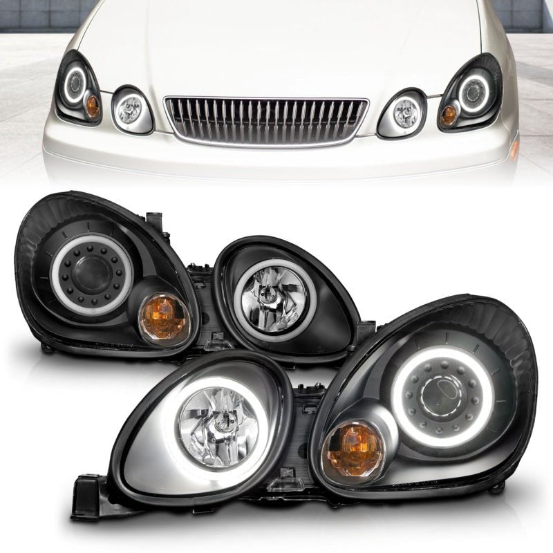 ANZO 1998 - 2005 Lexus Gs300 Projector Headlights w/ Halo Black - CPC Performance