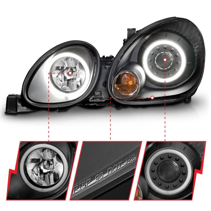 ANZO 1998 - 2005 Lexus Gs300 Projector Headlights w/ Halo Black - CPC Performance