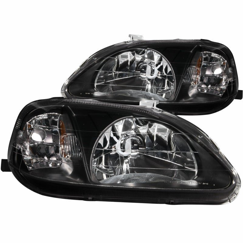 ANZO 1999 - 2000 Honda Civic Crystal Headlights Black - CPC Performance