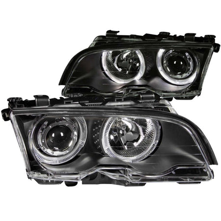 ANZO 1999 - 2001 BMW 3 Series E46 Projector Headlights w/ Halo Black - CPC Performance