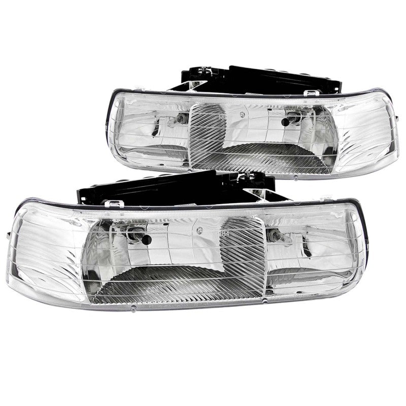 ANZO 1999 - 2002 Chevrolet Silverado 1500 Crystal Headlights Chrome - CPC Performance