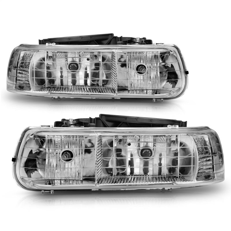 ANZO 1999 - 2002 Chevrolet Silverado 1500 Crystal Headlights Chrome - CPC Performance