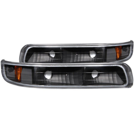 ANZO 1999 - 2002 Chevrolet Silverado 1500 Euro Parking Lights Black w/ Amber Reflector - CPC Performance