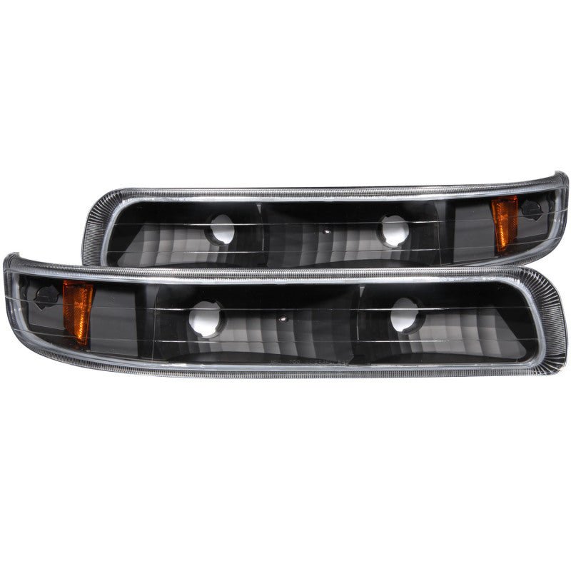 ANZO 1999 - 2002 Chevrolet Silverado 1500 Euro Parking Lights Black w/ Amber Reflector - CPC Performance