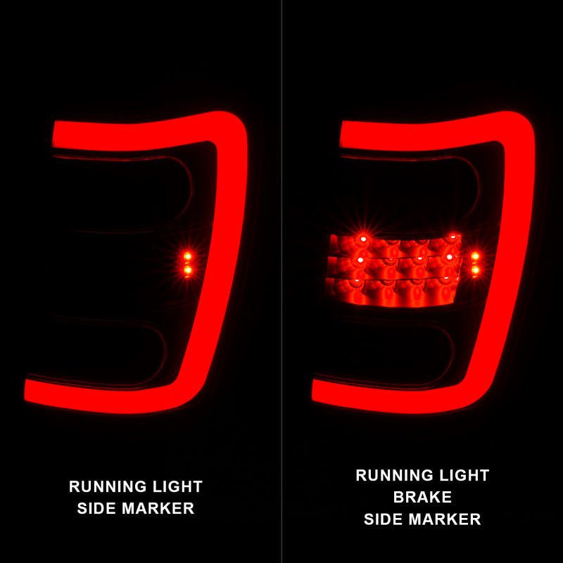 ANZO 1999 - 2004 Jeep Grand Cherokee LED Tail Lights w/ Light Bar Black Housing Clear Lens - CPC Performance