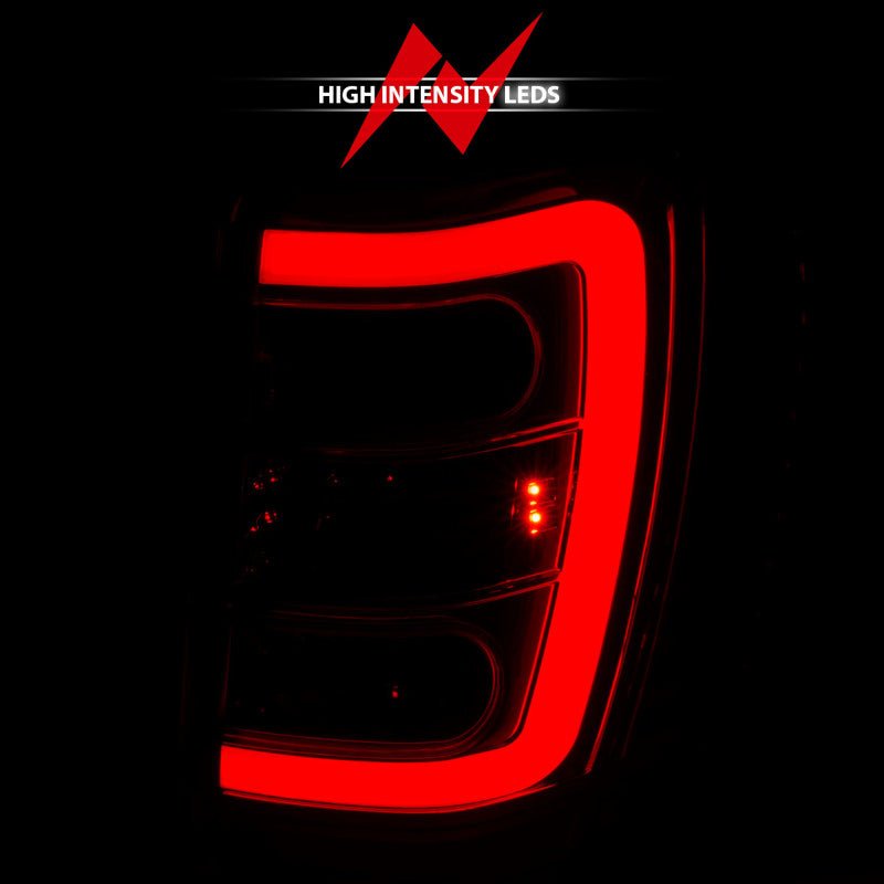 ANZO 1999 - 2004 Jeep Grand Cherokee LED Tail Lights w/ Light Bar Chrome Housing Red/Clear Lens - CPC Performance