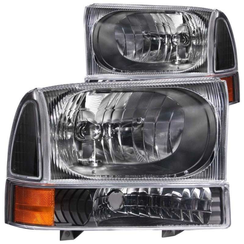 ANZO 2000 - 2004 Ford Excursion Crystal Headlights Black - CPC Performance