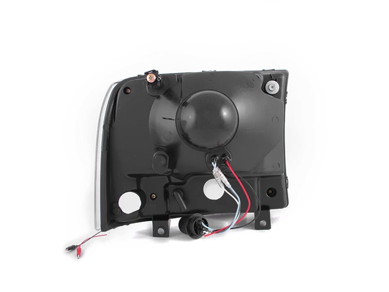 ANZO 2000 - 2004 Ford Excursion Crystal Headlights Black w/ LED 1pc - CPC Performance