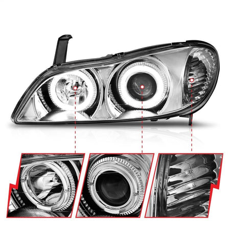 ANZO 2000 - 2004 Infiniti I30 Projector Headlights w/ Halo Chrome - CPC Performance