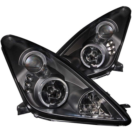 ANZO 2000 - 2005 Toyota Celica Projector Headlights w/ Halo Black - CPC Performance