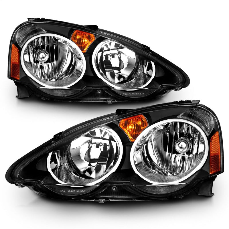 ANZO 2002 - 2004 Acura RSX Crystal Headlights Black - CPC Performance