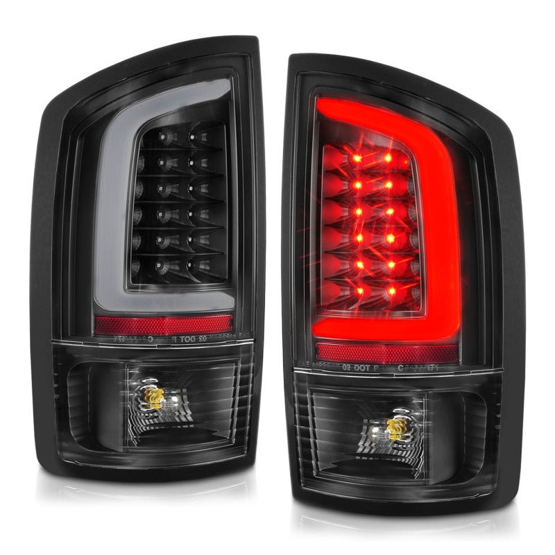 ANZO 2002 - 2006 Dodge Ram 1500 LED Tail Lights w/ Light Bar Black Housing Clear Lens - CPC Performance